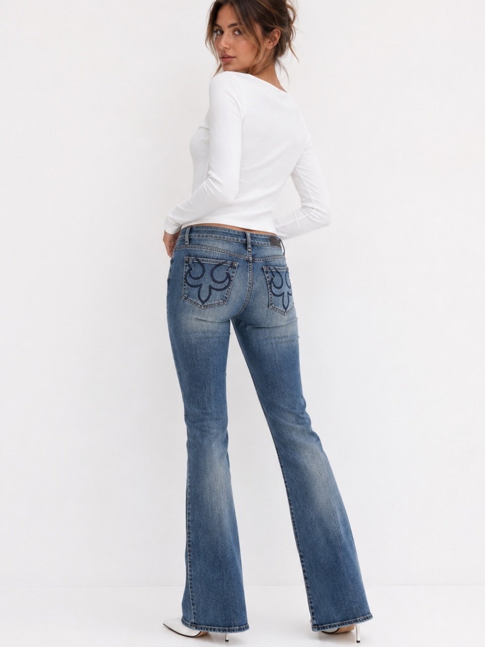 Express DPD Bootcut Jeans Low Rise Y2K Blue